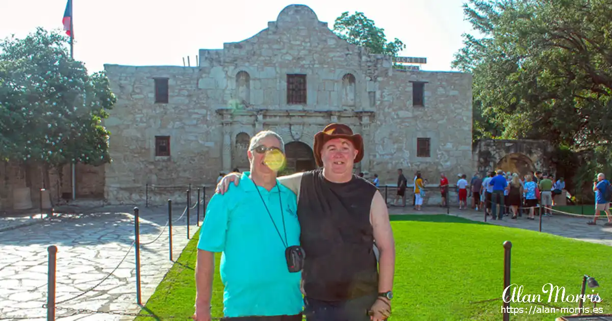 Dave and Alan Morris outside The Alamo.